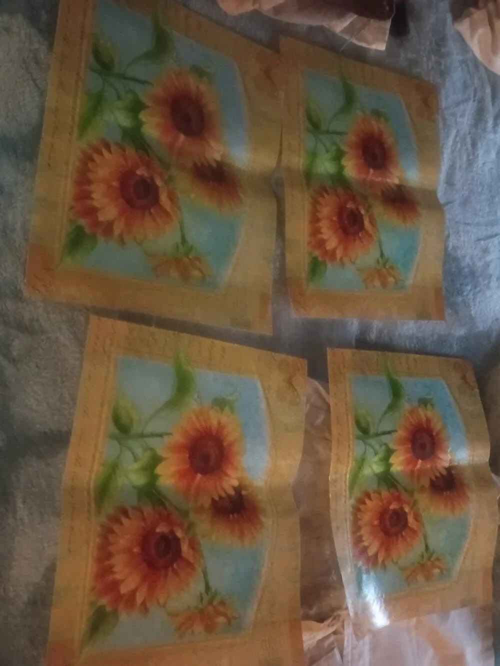 Sunflower Placemat / Table Mat Set - Vibrant Floral Design
